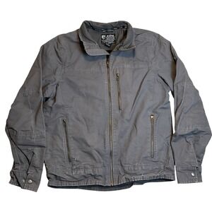 Kuhl Burr Vintage Patina Dye Jacket Mens M Gray Full Zip Outdoors Fleece Lined
